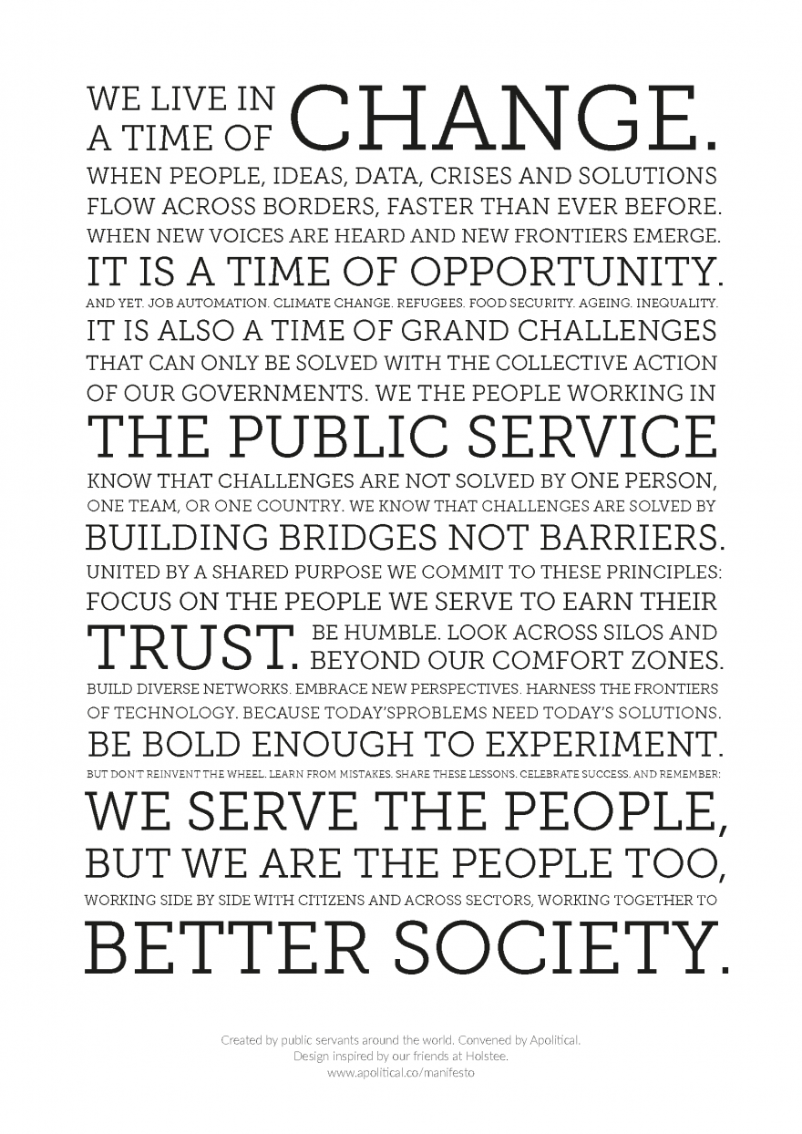 Public Service Manifesto from Apolitical