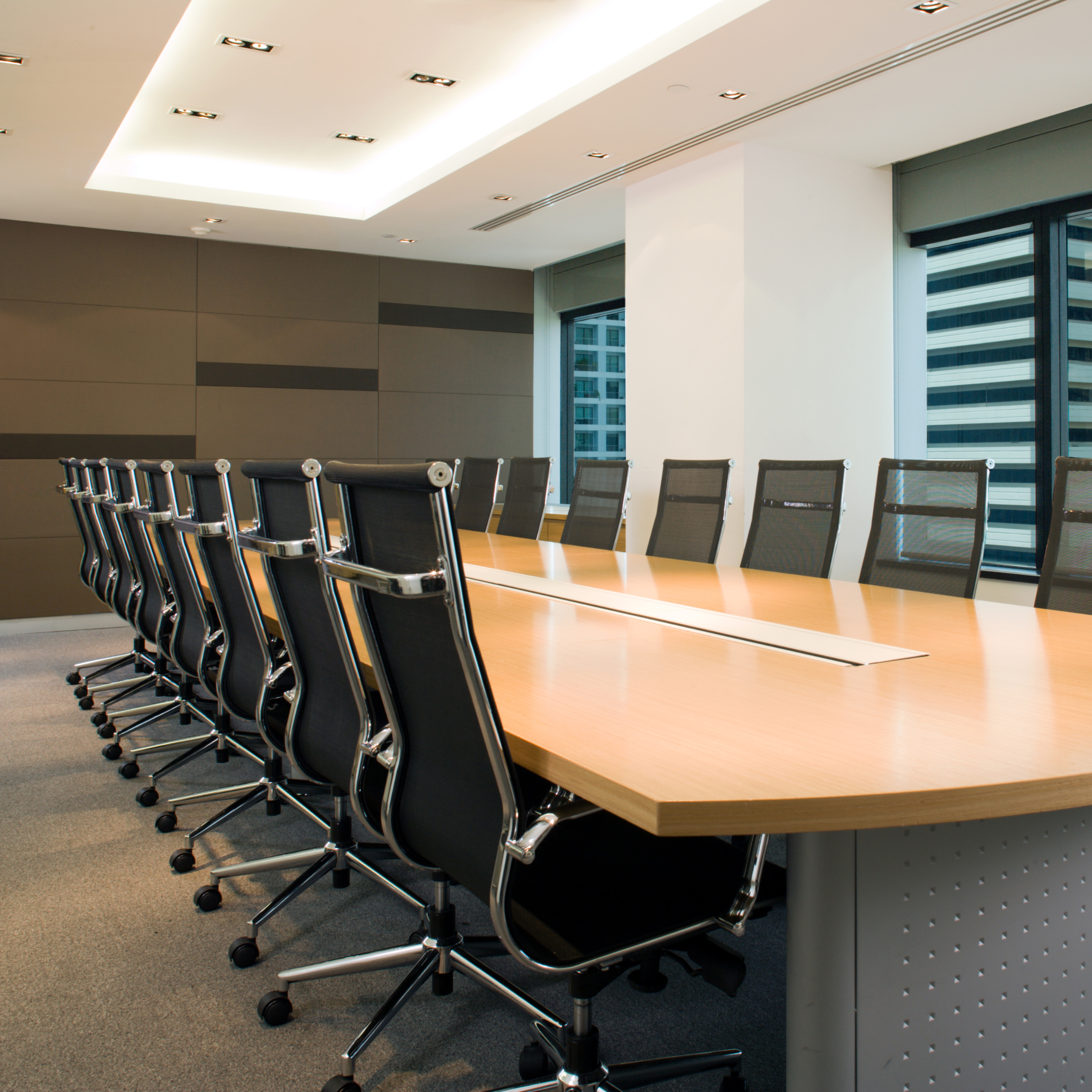 Board room with chairs