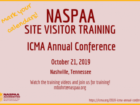 ICMA Site Visitor Training flyer