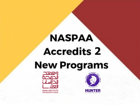 Image contains the title "NASPAA Accredits 2 New Programs" and the logos for the 2 universities.