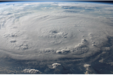 Picture of clouds above hurricane from space