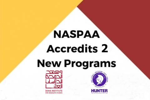 Image contains the title "NASPAA Accredits 2 New Programs" and the logos for the 2 universities.