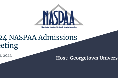 Intro Slide of 2024 Admissions Survey Presentation hosted at Georgetown University