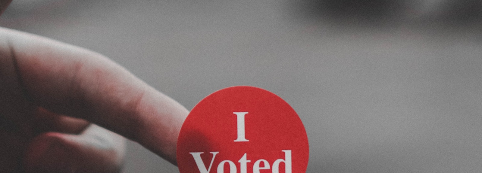 I Voted written in a red circle