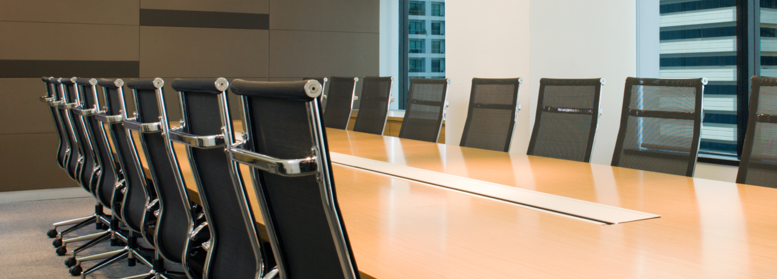 Board room with chairs