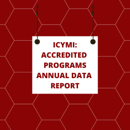 ICYMI: Accredited Programs Annual Data Report