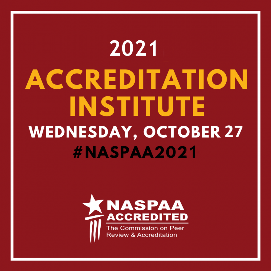 Banner for 2021 Accreditation Institute, including date of Wednesday, October 27.