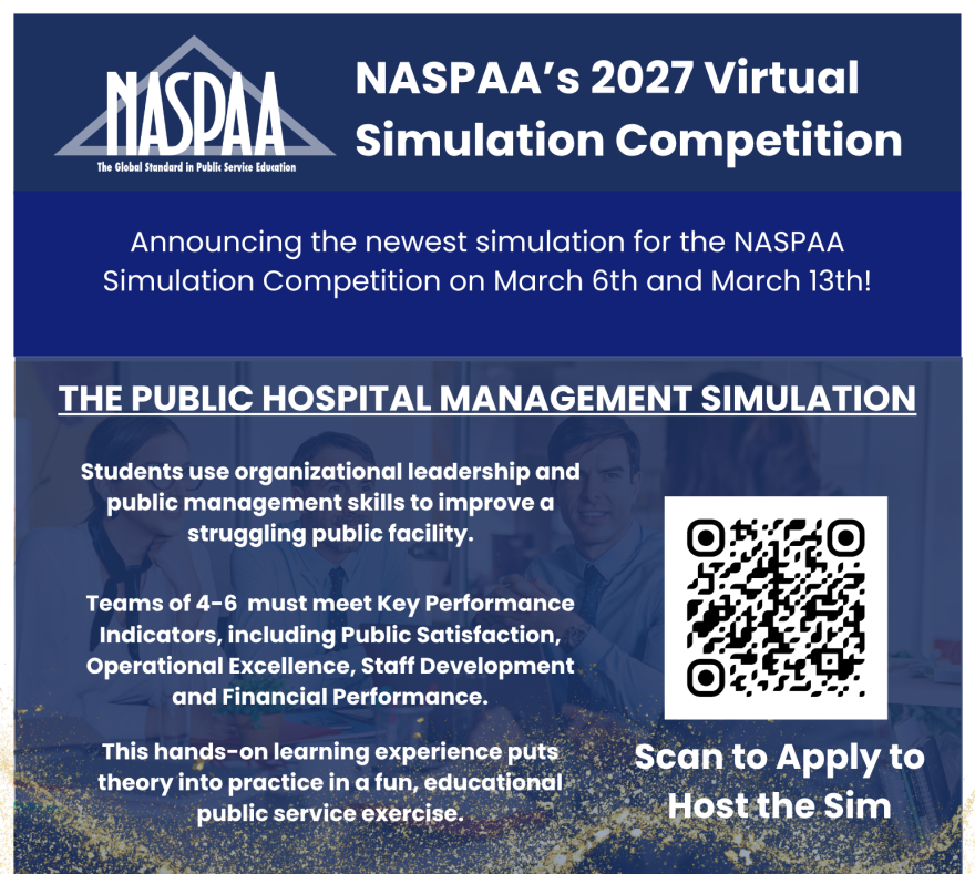 Host the NASPAA Simulation Competition flyer