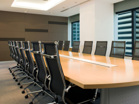 Board room with chairs