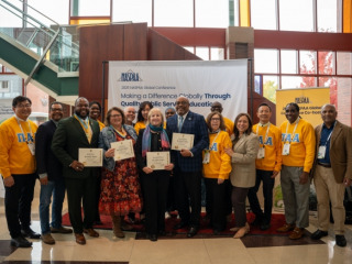 Pi Alpha Alpha committee and award winners posing for a picture.